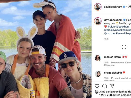 Victoria, David, Romeo, Brooklyn, Cruz et Harper Beckham